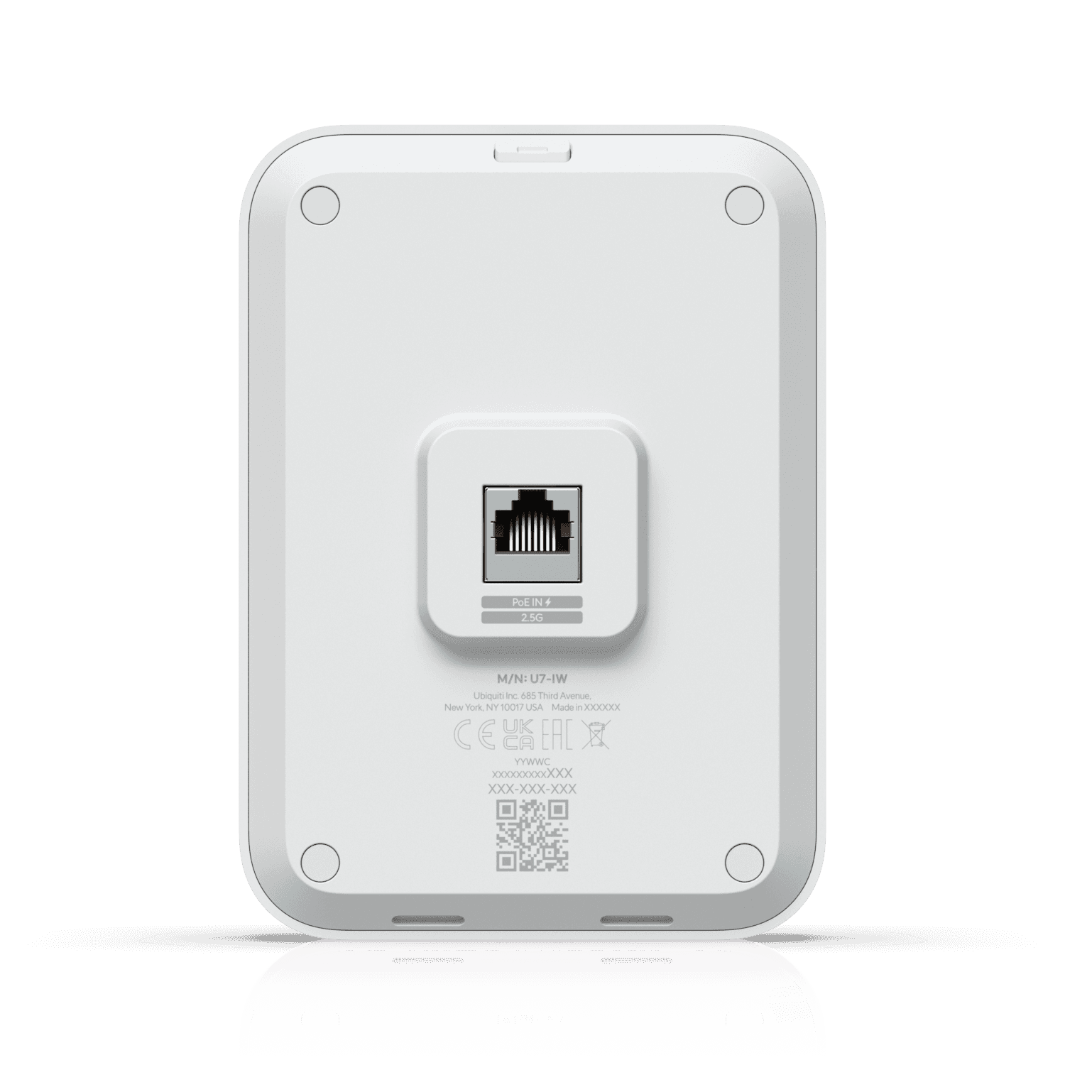 A large main feature product image of Ubiquiti UniFi U7 In-Wall Wi-Fi 7 Wireless Access Point