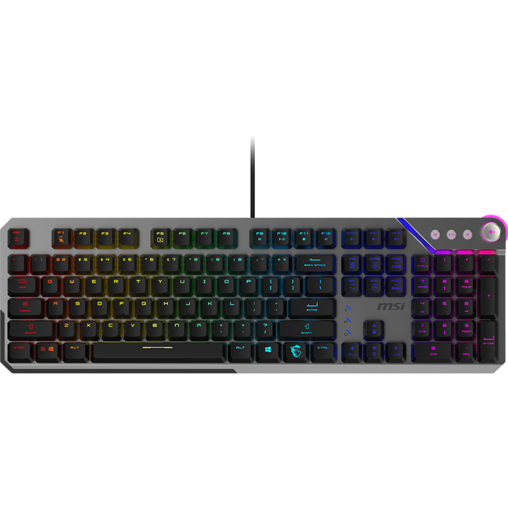 A large main feature product image of MSI Strike 600 SILENT RGB Mechanical  Gaming Keyboard