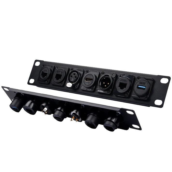 A large main feature product image of DeskPi RackMate 10" 1U D-type Patch Panel Rack