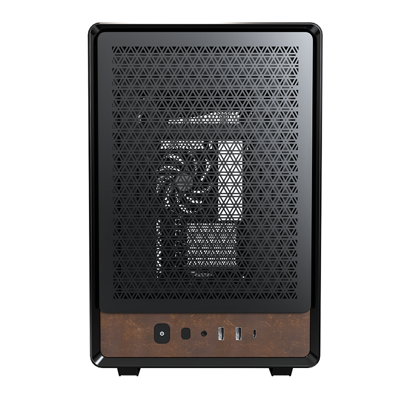 A large main feature product image of Montech Heritage PRO 41L Compact Micro Tower Case (Black/Leather)