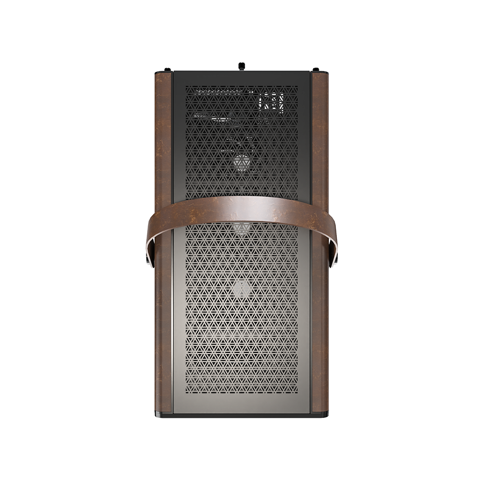 A large main feature product image of Montech Heritage PRO 41L Compact Micro Tower Case (Black/Leather)