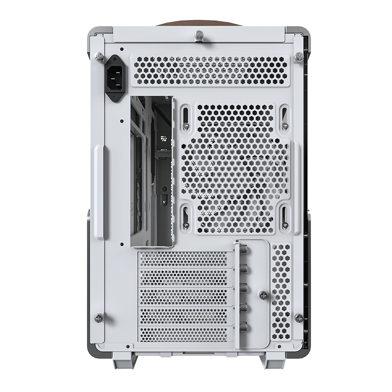 A large main feature product image of Montech Heritage PRO 41L Compact Micro Tower Case (White/Leather)