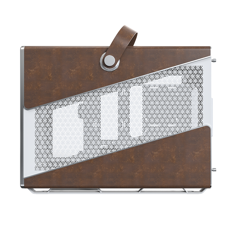 A large main feature product image of Montech Heritage PRO 41L Compact Micro Tower Case (White/Leather)