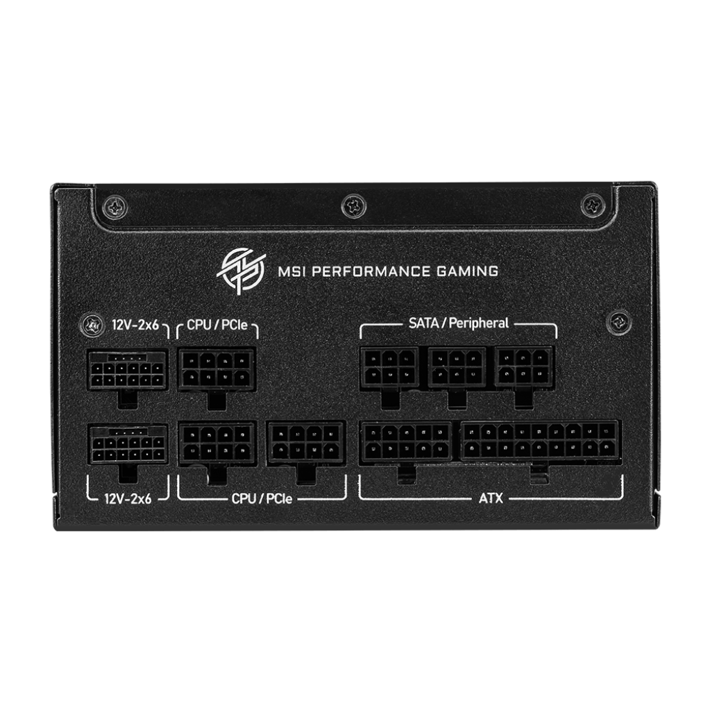 A large main feature product image of MSI MPG A1000GS - 1000W Gold PCIe 5.0 ATX Modular PSU