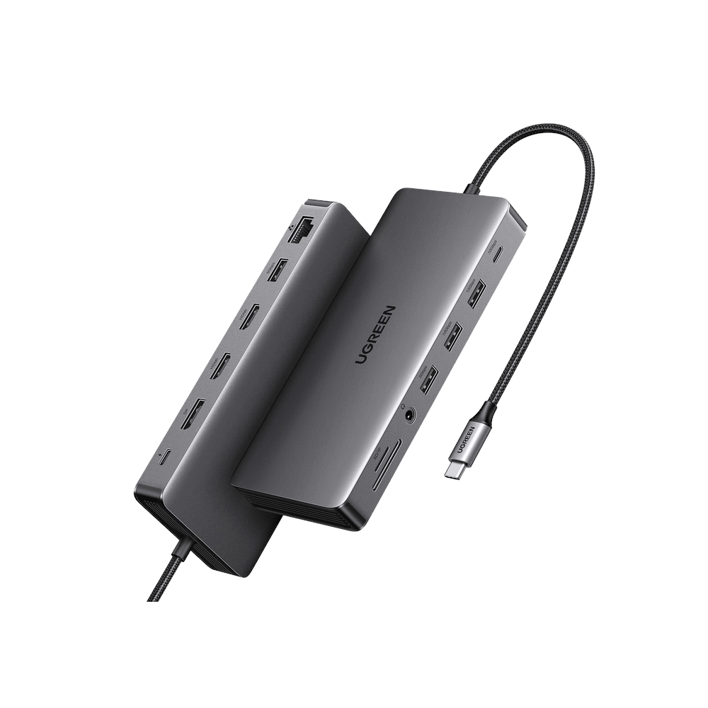 A large main feature product image of UGREEN Revodok Pro 313 13-in-1 USB Type-C Docking Station