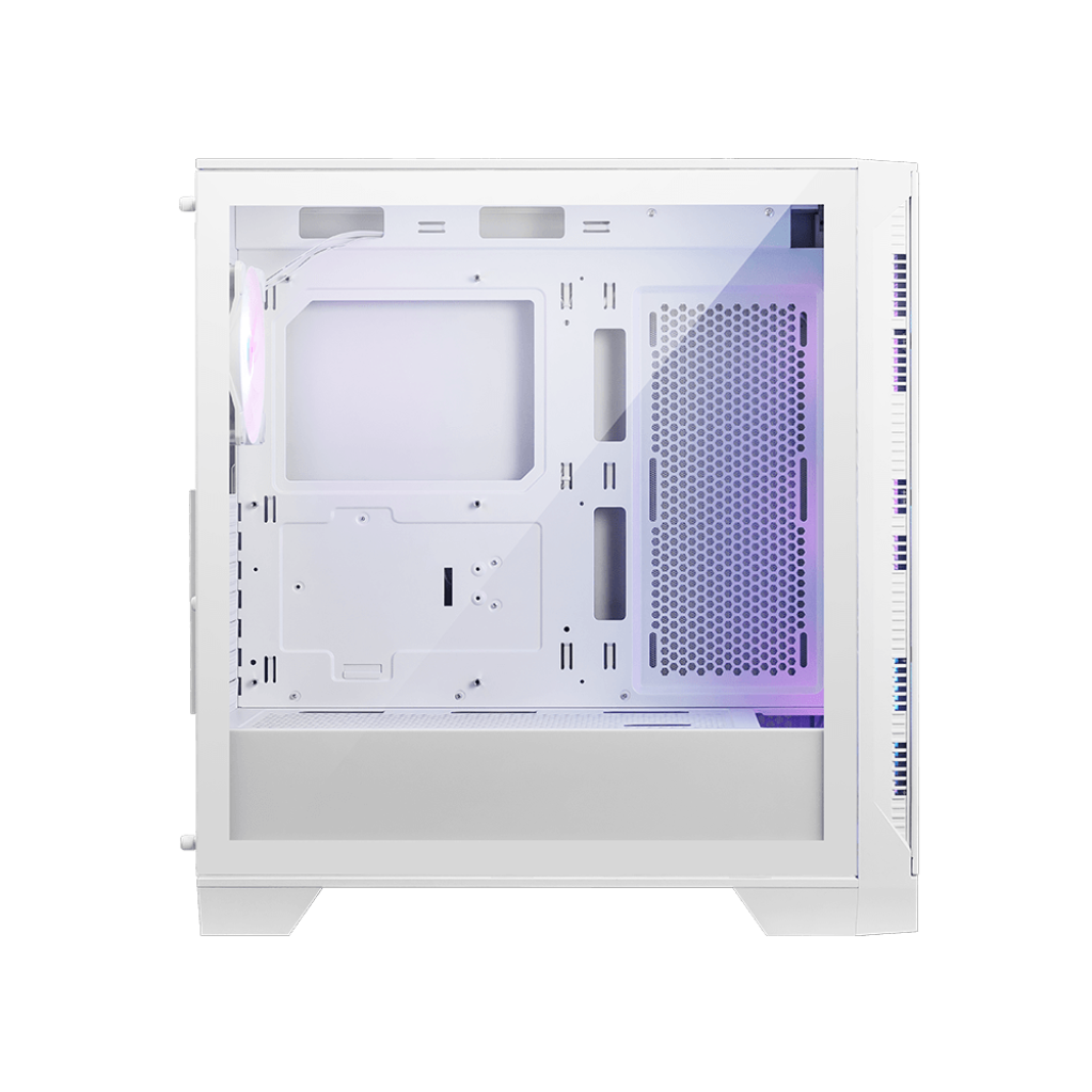 A large main feature product image of MSI MAG Forge 320R Airflow Mid Tower Case - White