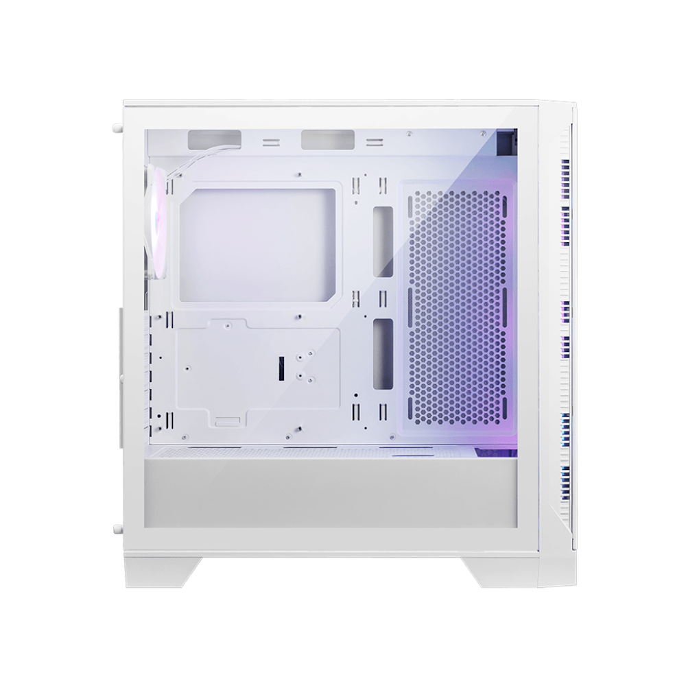 A large main feature product image of MSI MAG Forge 320R Airflow Mid Tower Case - White