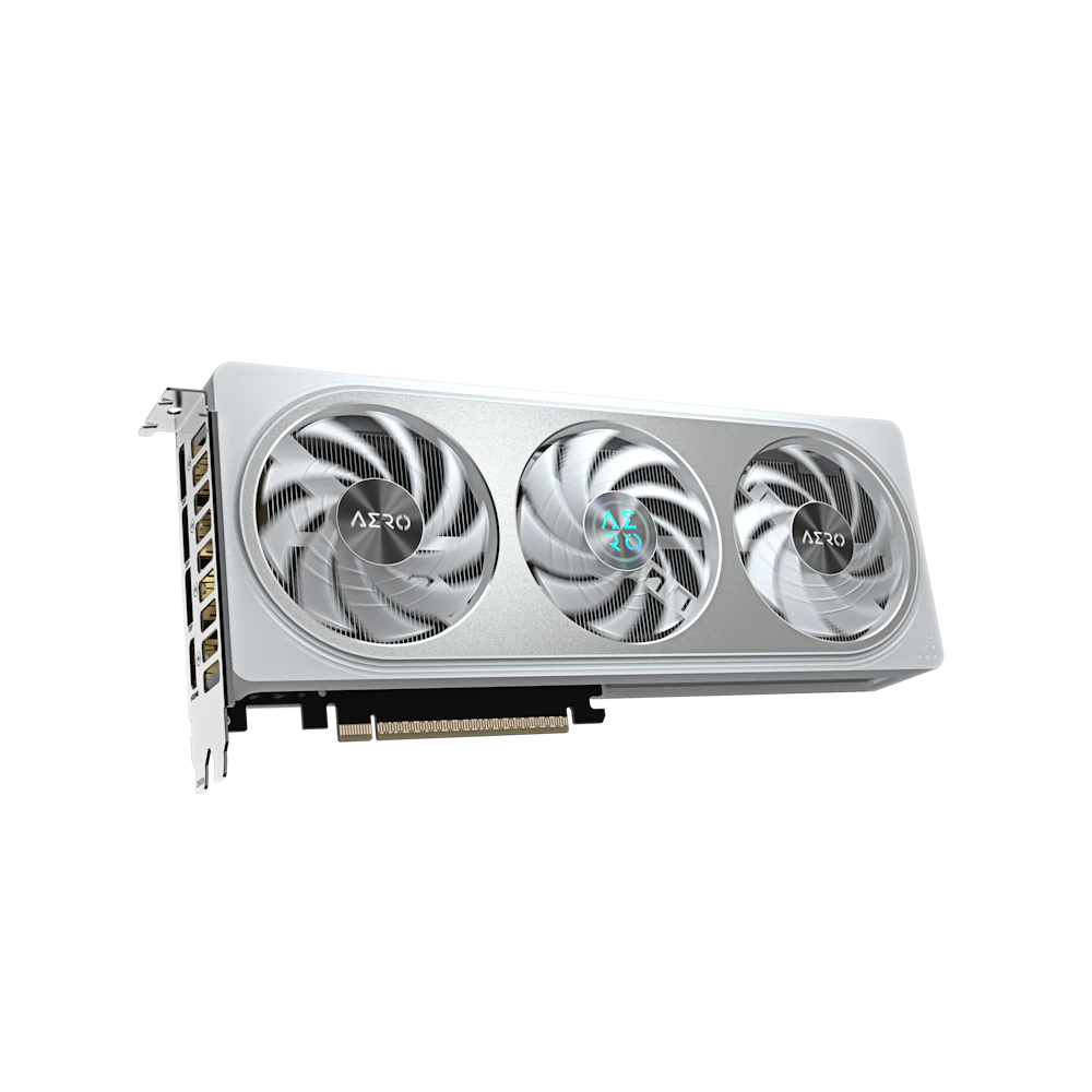 A large main feature product image of Gigabyte GeForce RTX 5060 Ti AERO OC 16GB GDDR7 (White)