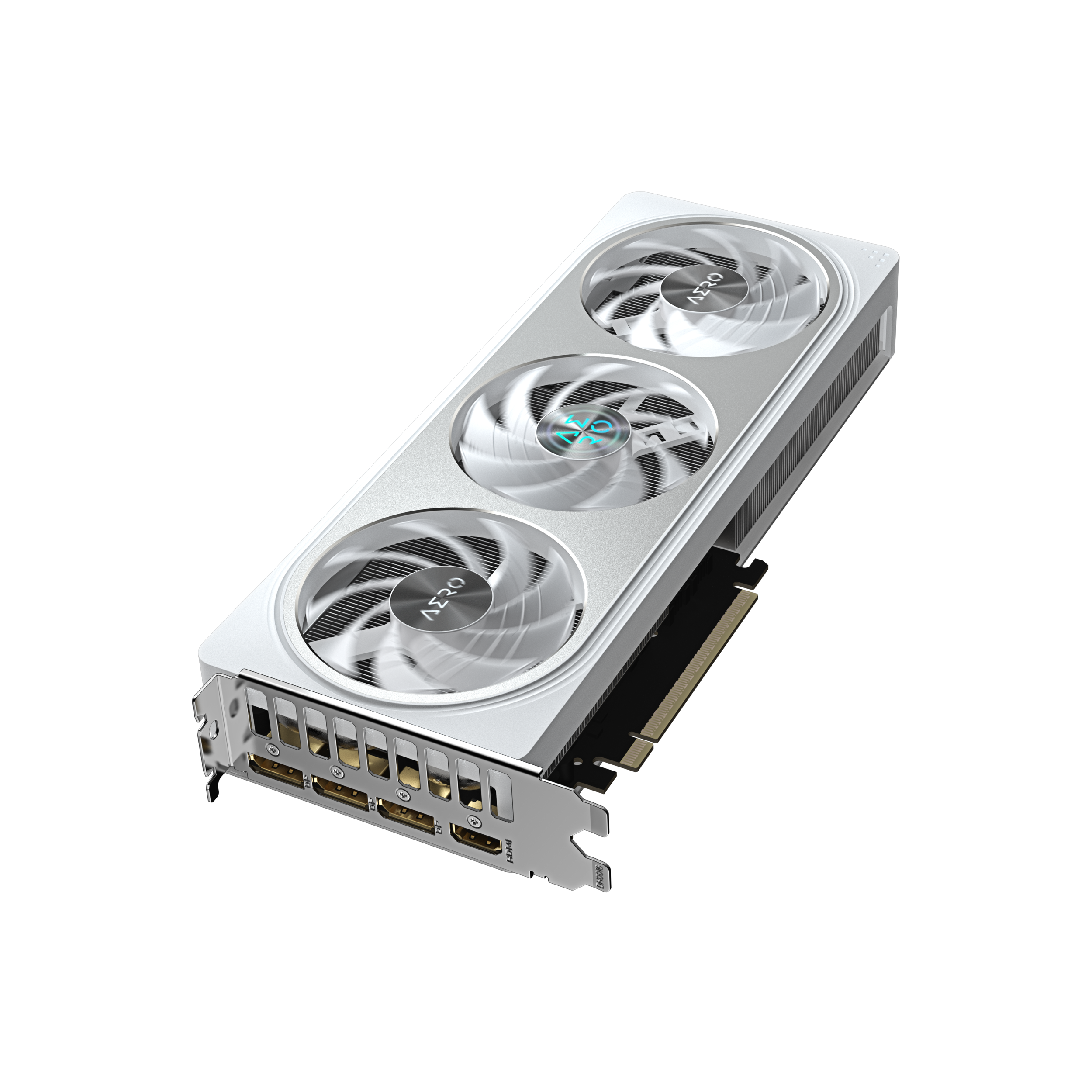 A large main feature product image of Gigabyte GeForce RTX 5060 Ti Aero White OC 16GB GDDR7