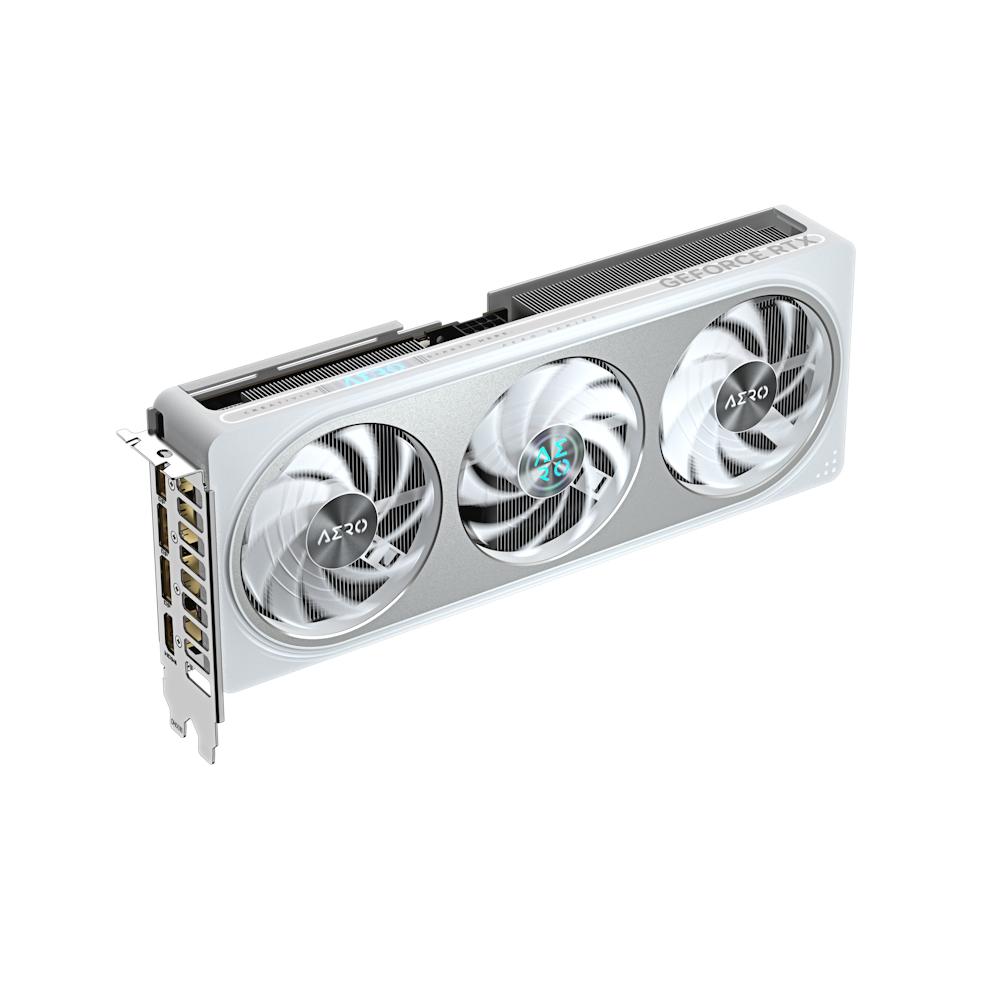 A large main feature product image of Gigabyte GeForce RTX 5060 Ti Aero White 8GB GDDR7