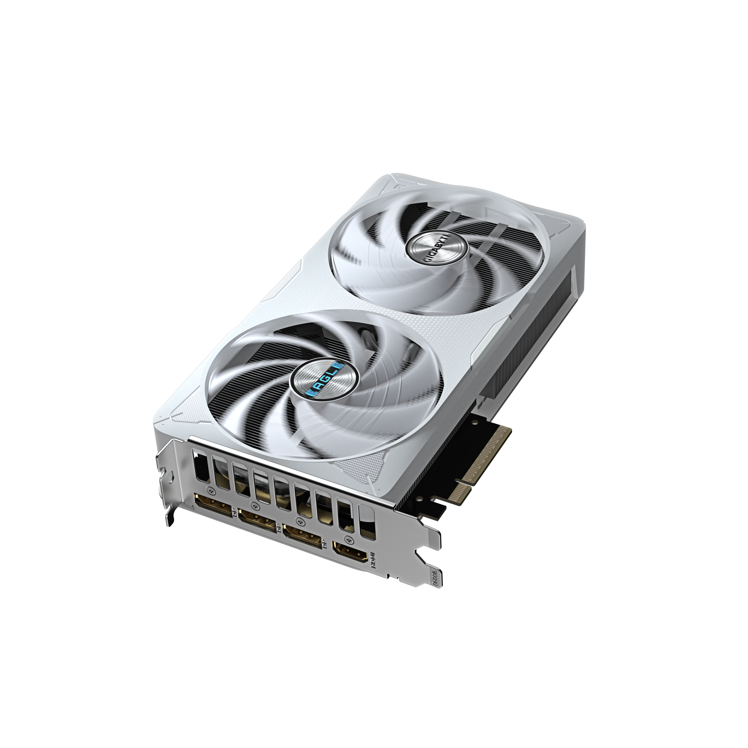 A large main feature product image of Gigabyte GeForce RTX 5060 Ti Eagle OC ICE White 8GB GDDR7