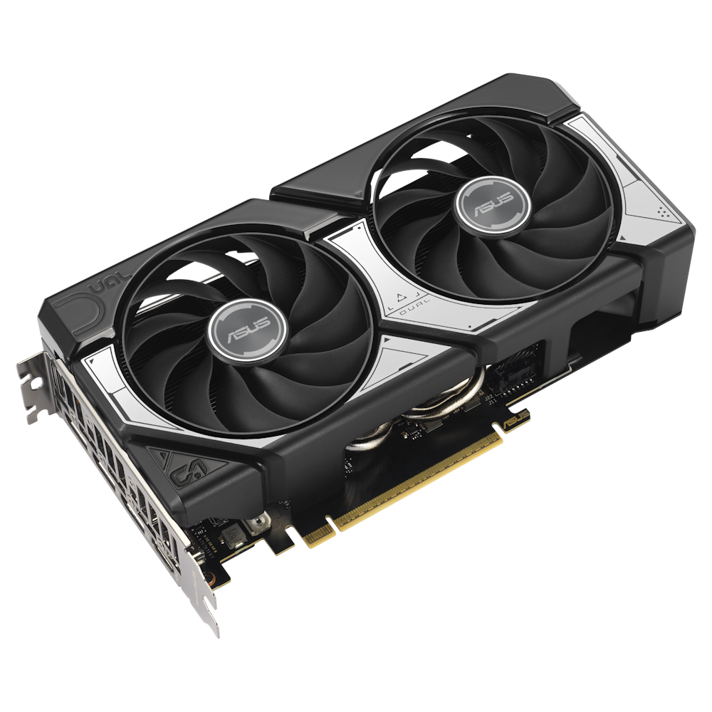 A large main feature product image of ASUS GeForce RTX 5060 Ti Dual OC 16GB GDDR7