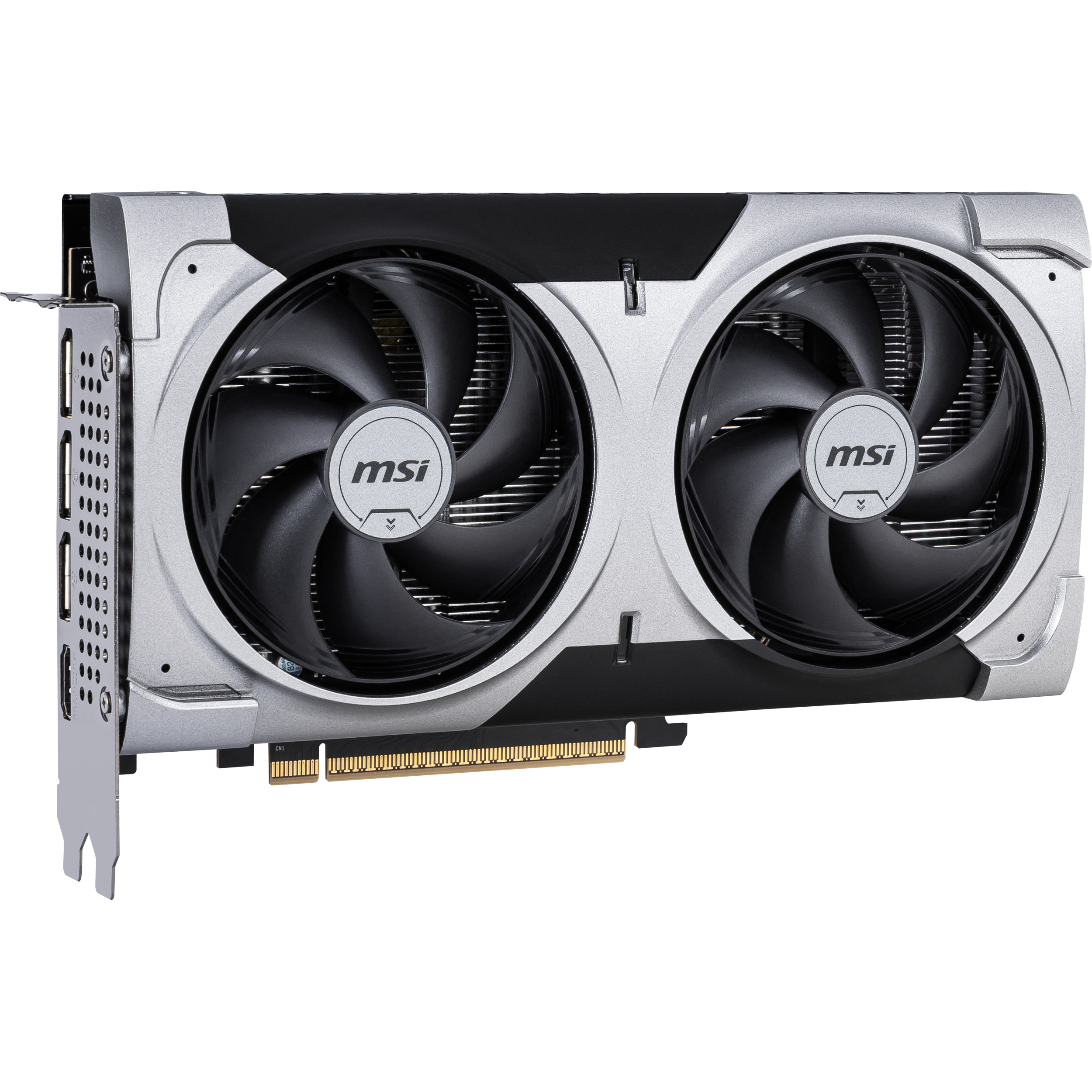 A large main feature product image of MSI GeForce RTX 5060 Ti Ventus 2X OC PLUS 16GB GDDR7