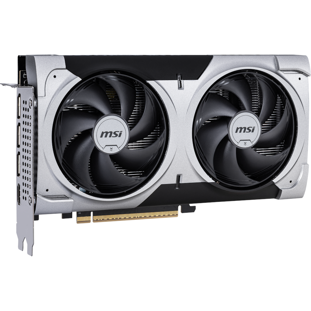 A large main feature product image of MSI GeForce RTX 5060 Ti Ventus 2X OC PLUS 16GB GDDR7
