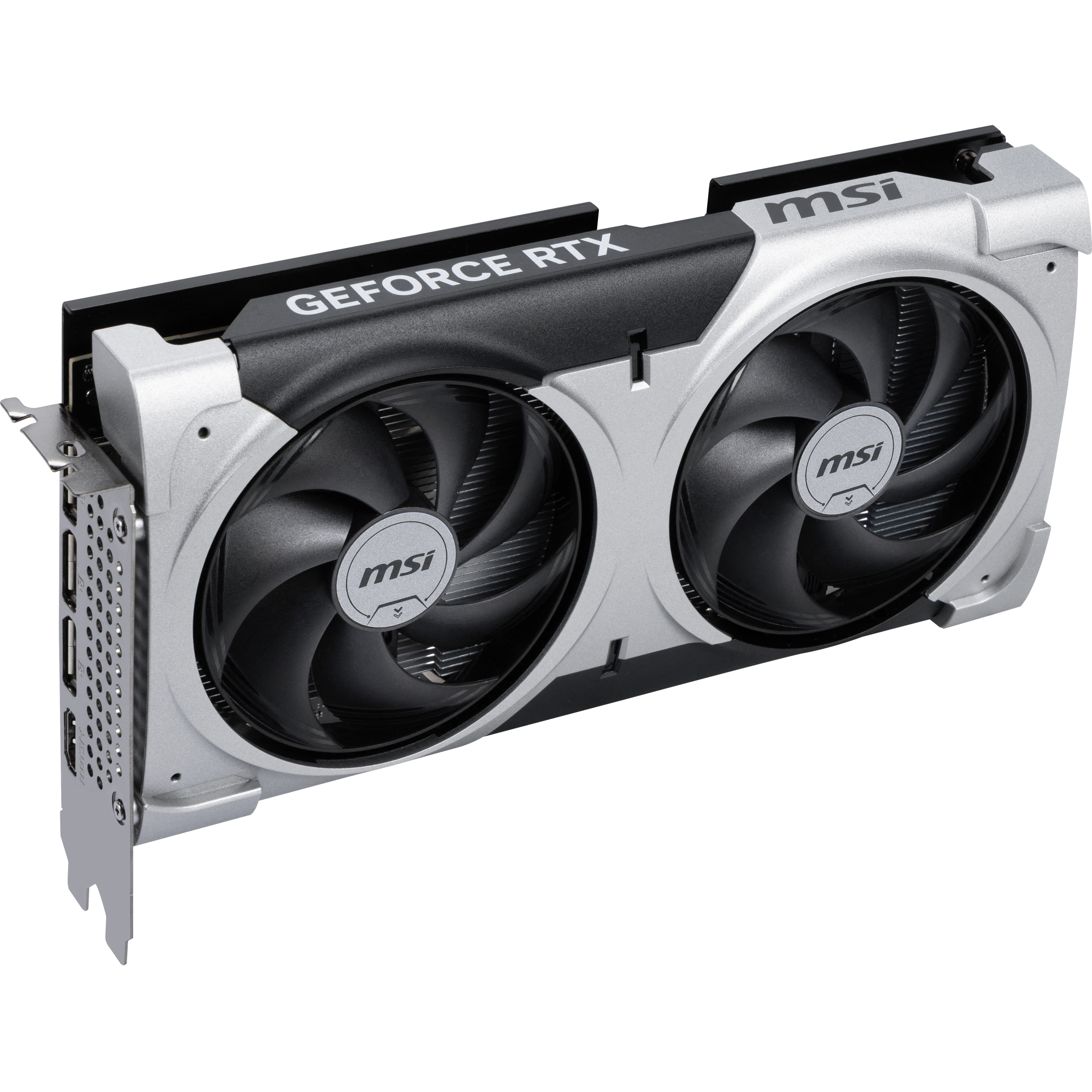 A large main feature product image of MSI GeForce RTX 5060 Ti Ventus 2X OC PLUS 16GB GDDR7