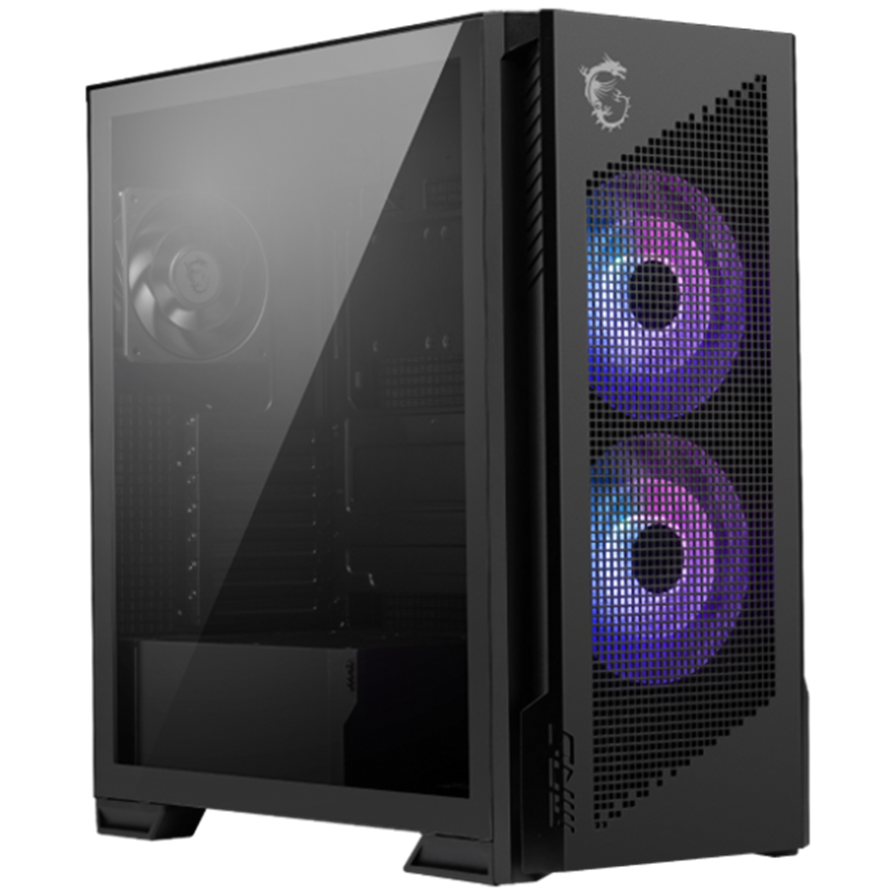 A large main feature product image of MSI MPG Velox 300R Airflow PZ Mid Tower Case - Black