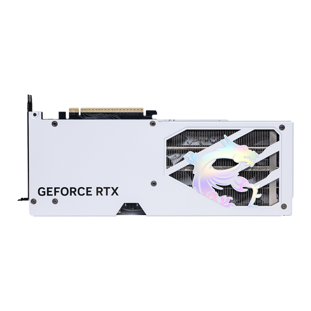 A large main feature product image of MSI GeForce RTX 5060 Ti 16GB GDDR7 GAMING TRIO OC (White)