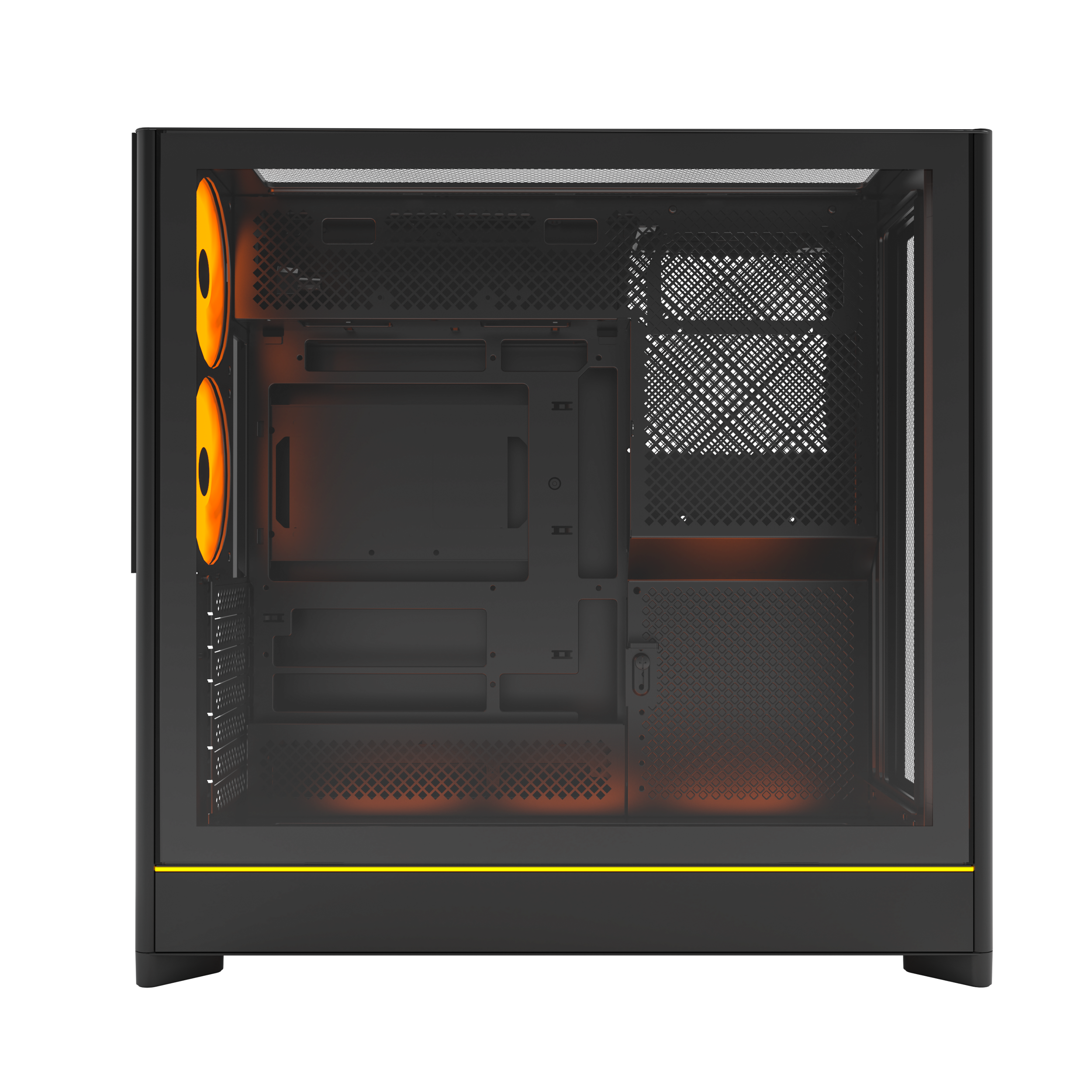 A large main feature product image of Montech HS01 PRO Mesh Reversible Layout Mid Tower Case (Black)