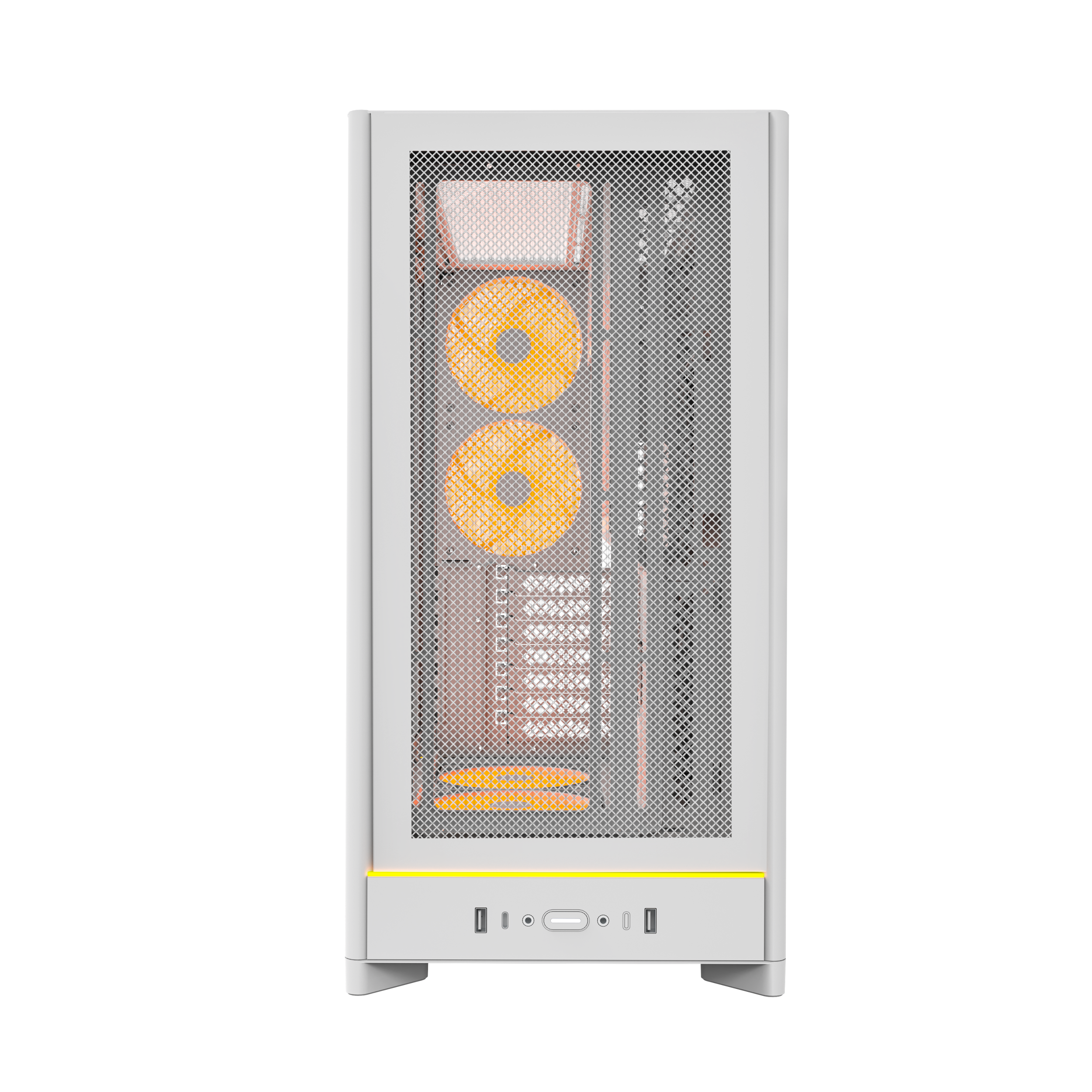 A large main feature product image of Montech HS01 PRO Mesh Reversible Layout Mid Tower Case (White)