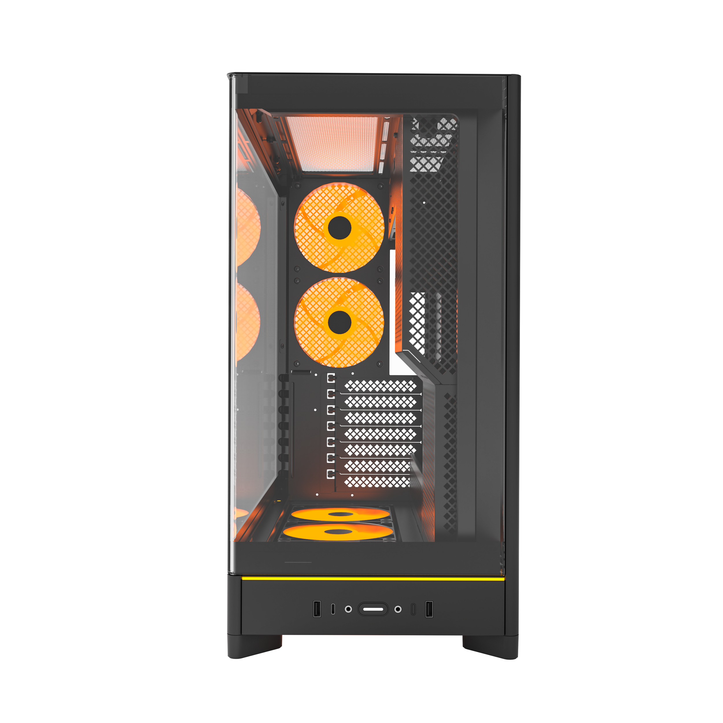 A large main feature product image of Montech HS02 PRO Glass Reversible Layout Mid Tower Case (Black)