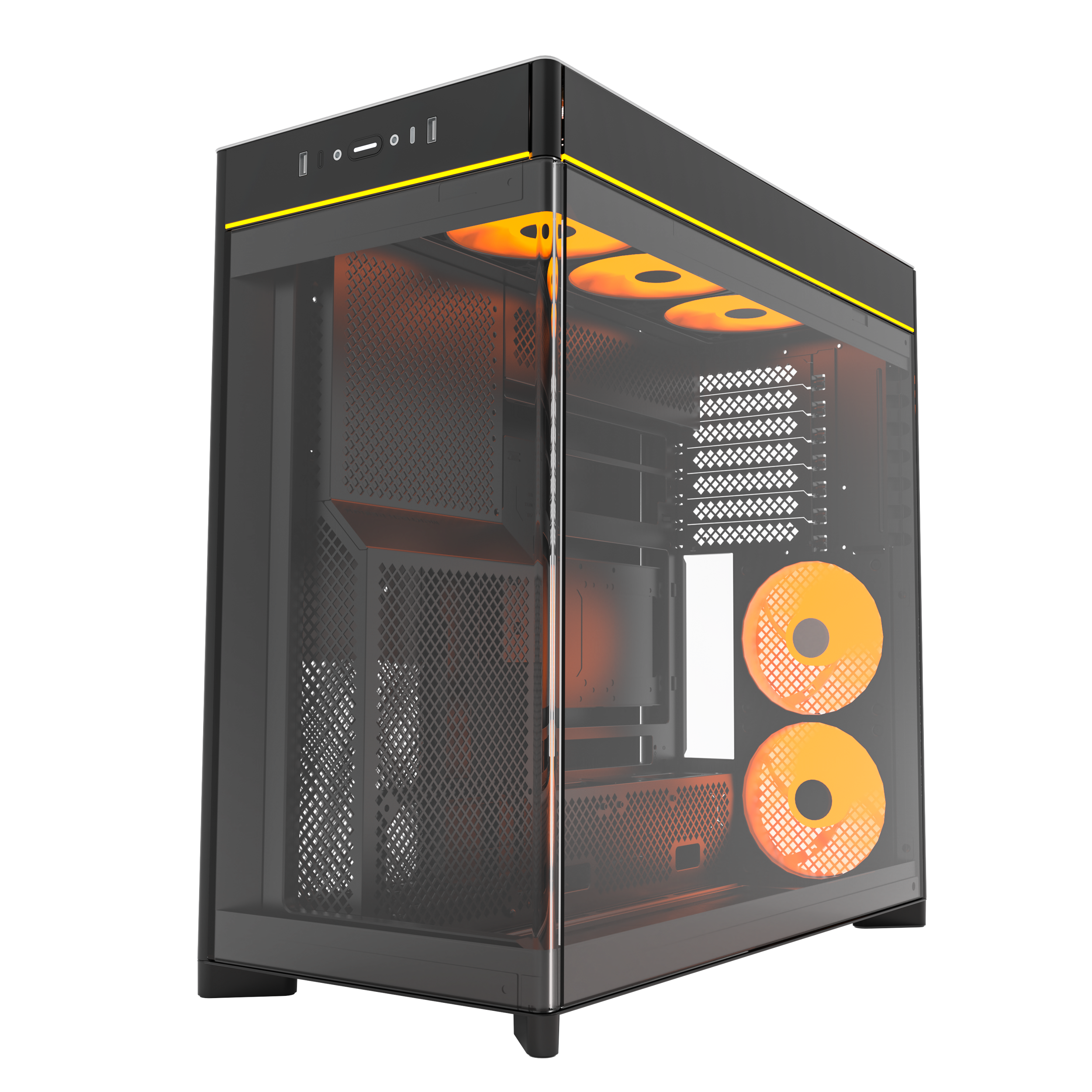 A large main feature product image of Montech HS02 PRO Glass Reversible Layout Mid Tower Case (Black)