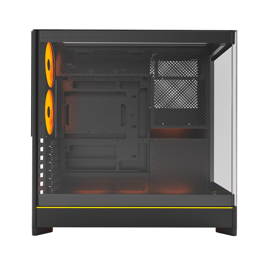 A large main feature product image of Montech HS02 PRO Glass Reversible Layout Mid Tower Case (Black)