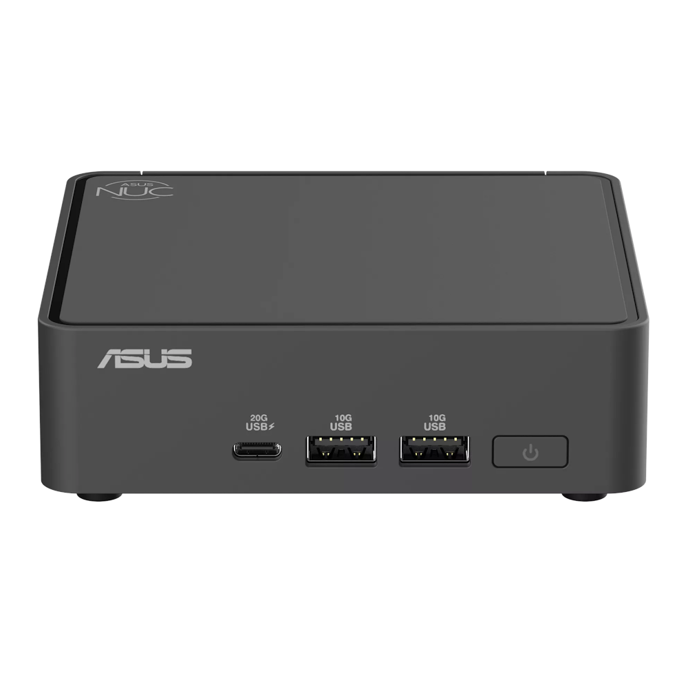 A large main feature product image of ASUS NUC 15 Pro Core Ultra 7 255H Slim Barebones Mini PC