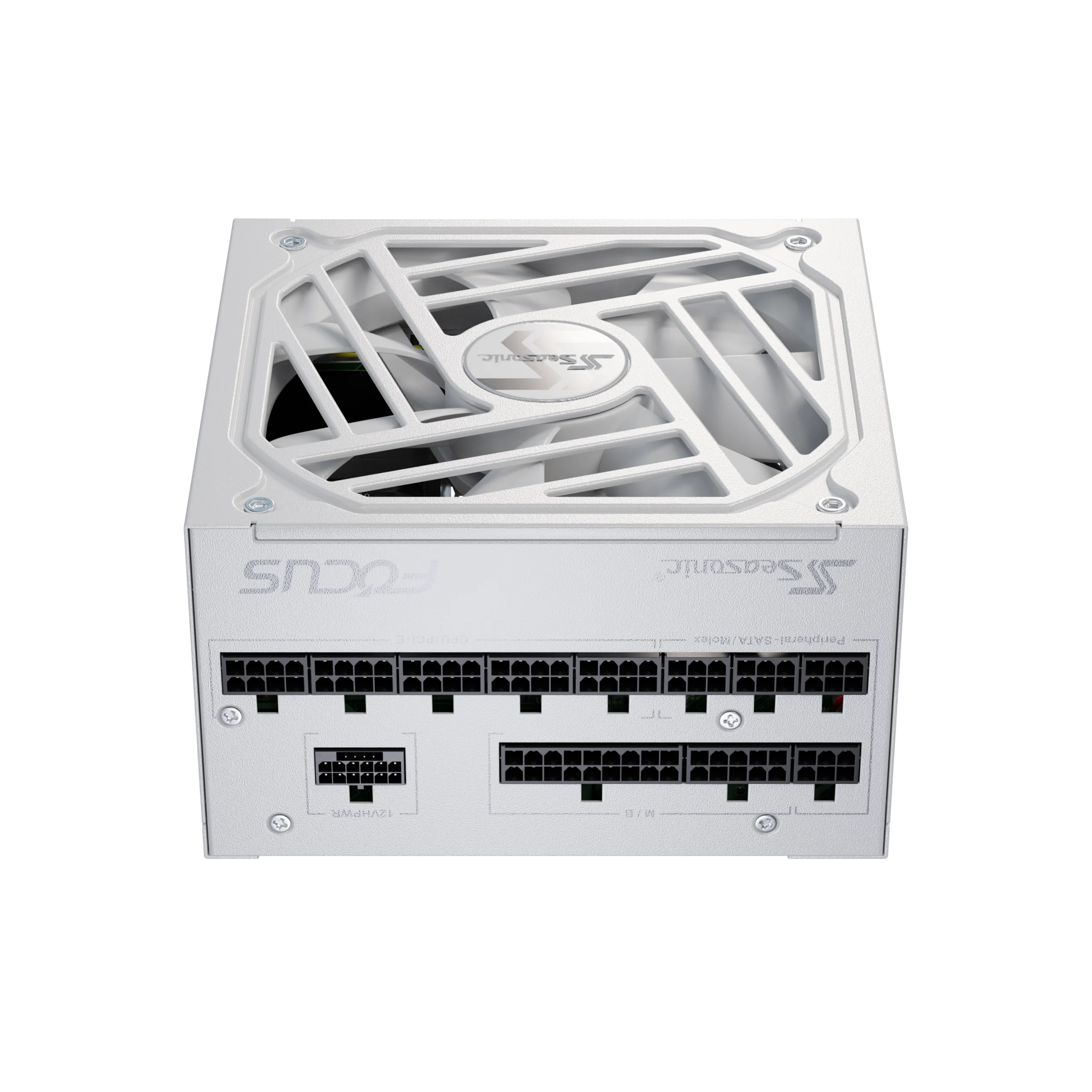 A large main feature product image of Seasonic FOCUS GX 750W Gold ATX 3.0 Modular PSU (White)