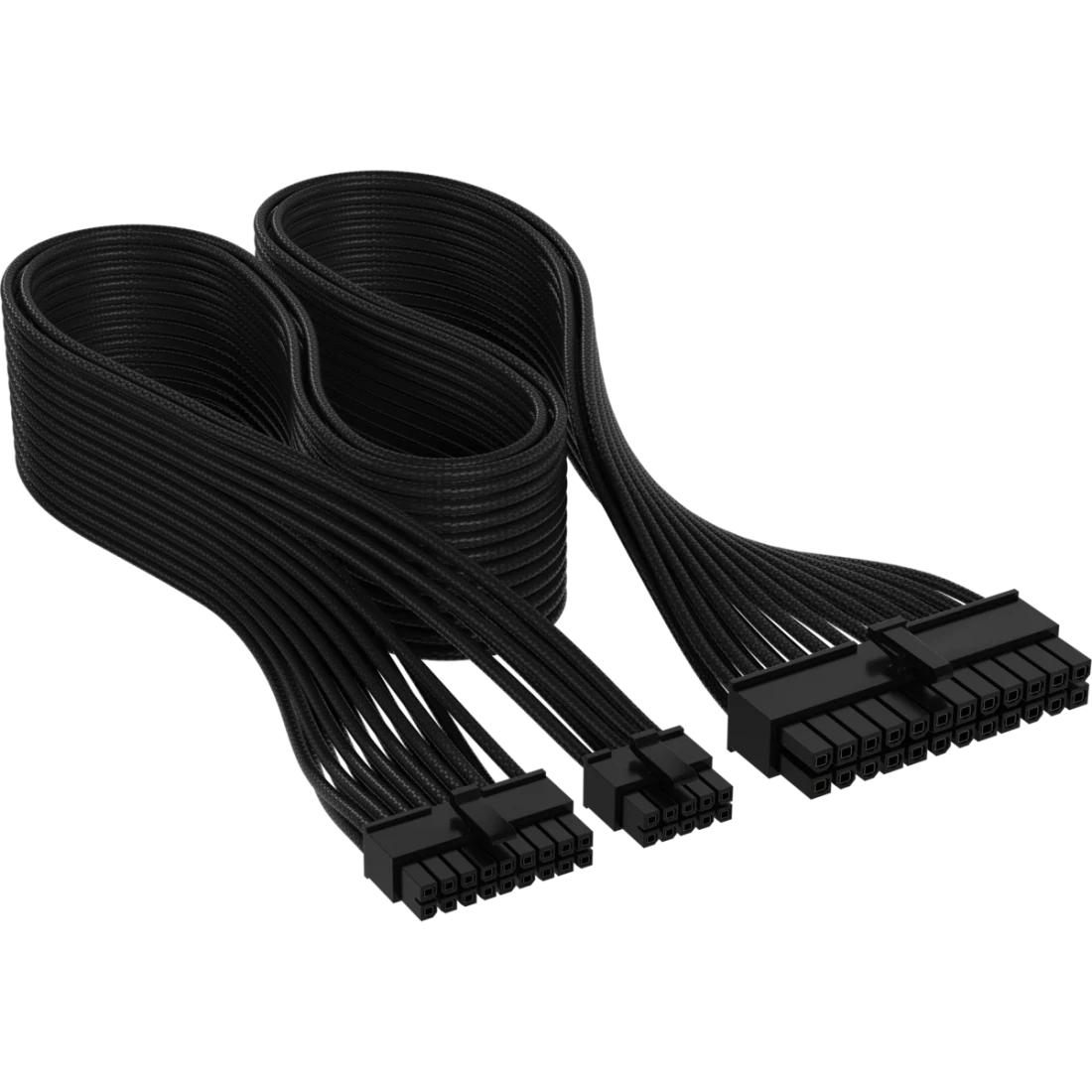 A large main feature product image of Corsair Premium Individually Sleeved PSU Cables Pro Kit Type 5 Gen 5 (Black)
