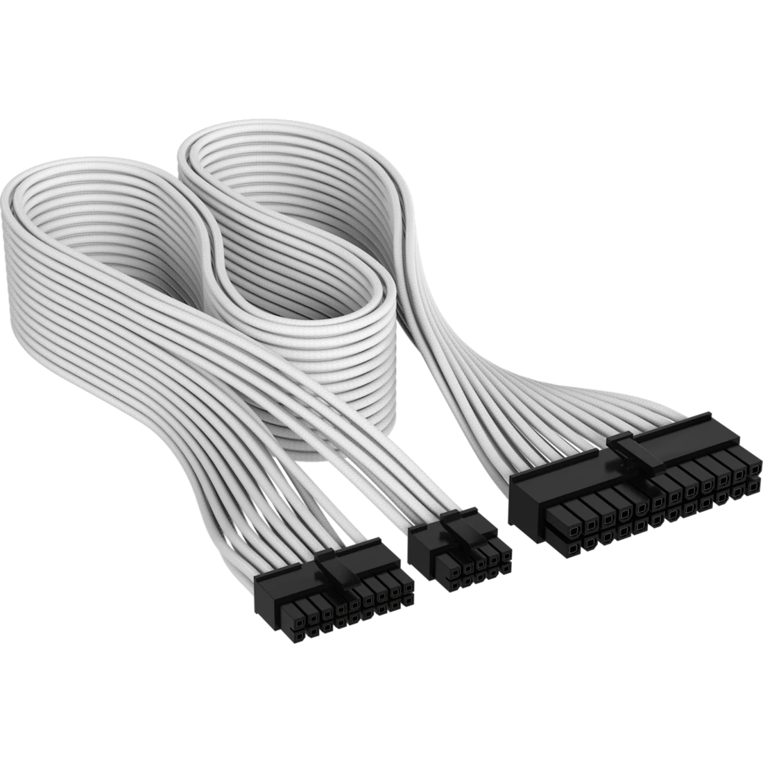 A large main feature product image of Corsair Premium Individually Sleeved PSU Cables Pro Kit Type 5 Gen 5 (White)