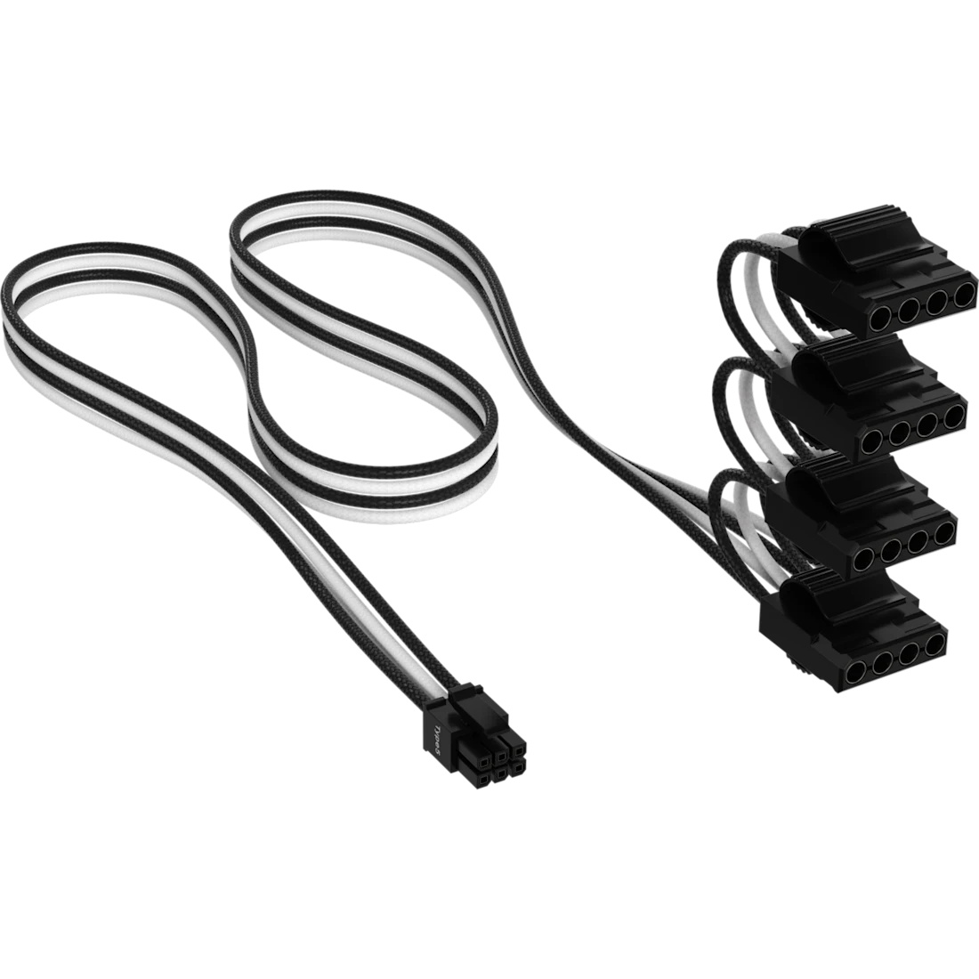 A large main feature product image of Corsair Premium Individually Sleeved PSU Cables Pro Kit Type 5 Gen 5 (Black/White)