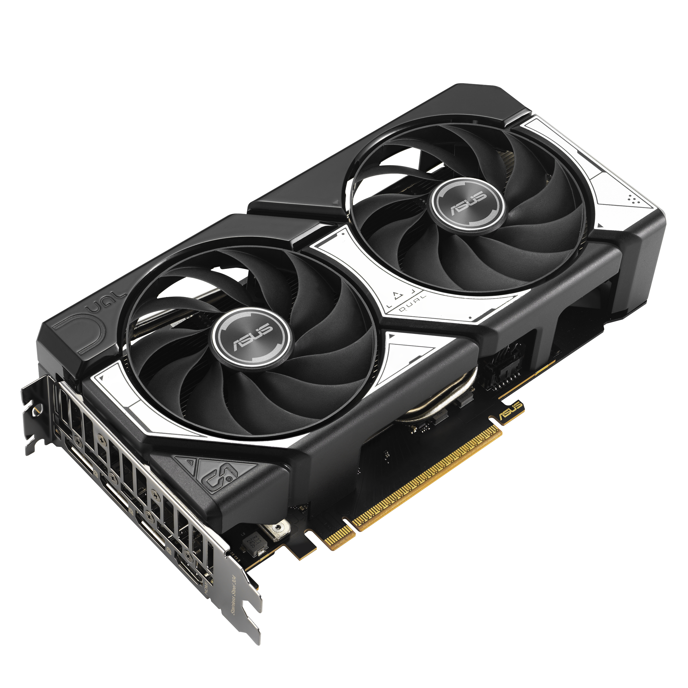 A large main feature product image of ASUS GeForce RTX 5060 Dual OC 8GB GDDR7