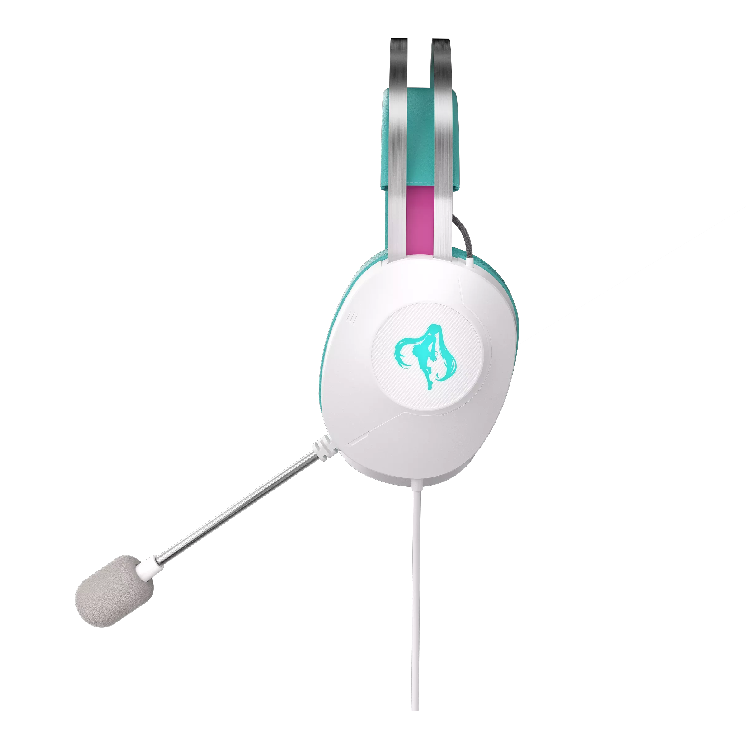 A large main feature product image of ASUS TUF Gaming H1 GEN II Wired Gaming Headset - Hatsune Miku Edition