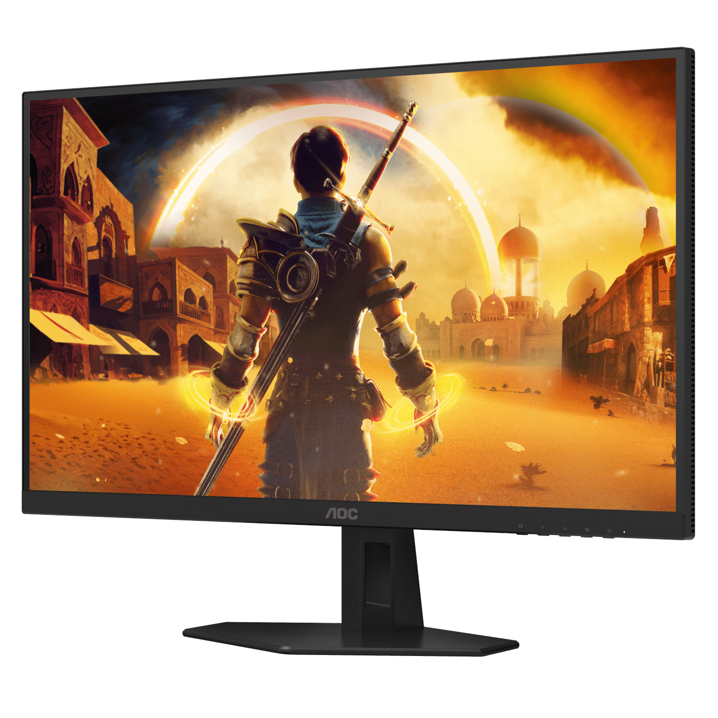 A large main feature product image of AOC Q27G40XMN - 27" 1440p 180Hz Fast VA Monitor
