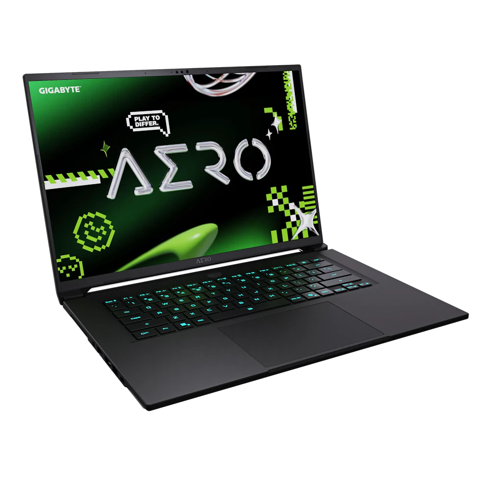 A large main feature product image of Gigabyte AERO X16 (1WH) - 16" 165Hz, Ryzen AI 7 350, RTX 5070, 16GB/1TB - Win 11 Gaming Notebook (Grey)