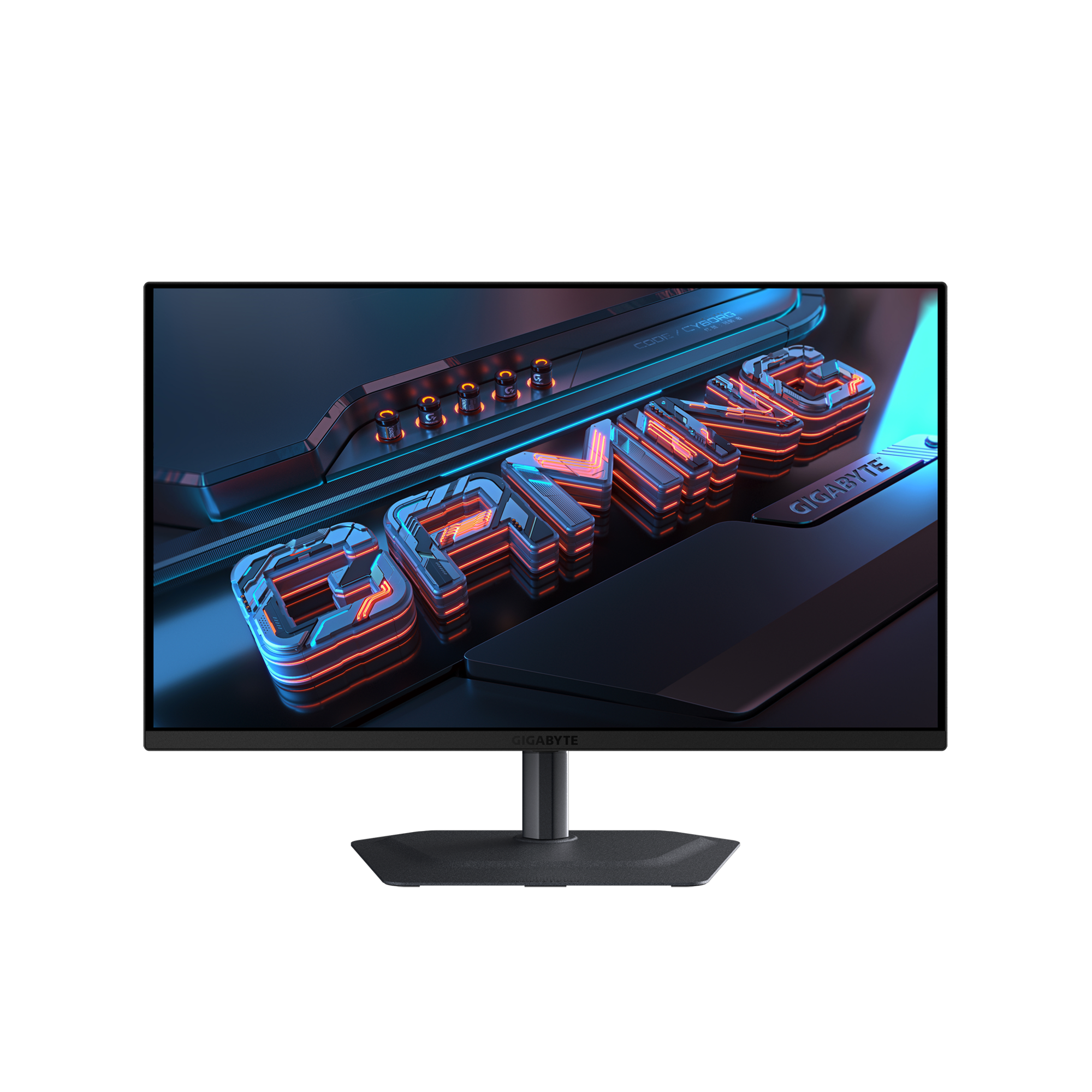 A large main feature product image of Gigabyte MO27U2 - 27" 4K 2160p 240Hz 0.03ms QD-OLED Gaming Monitor