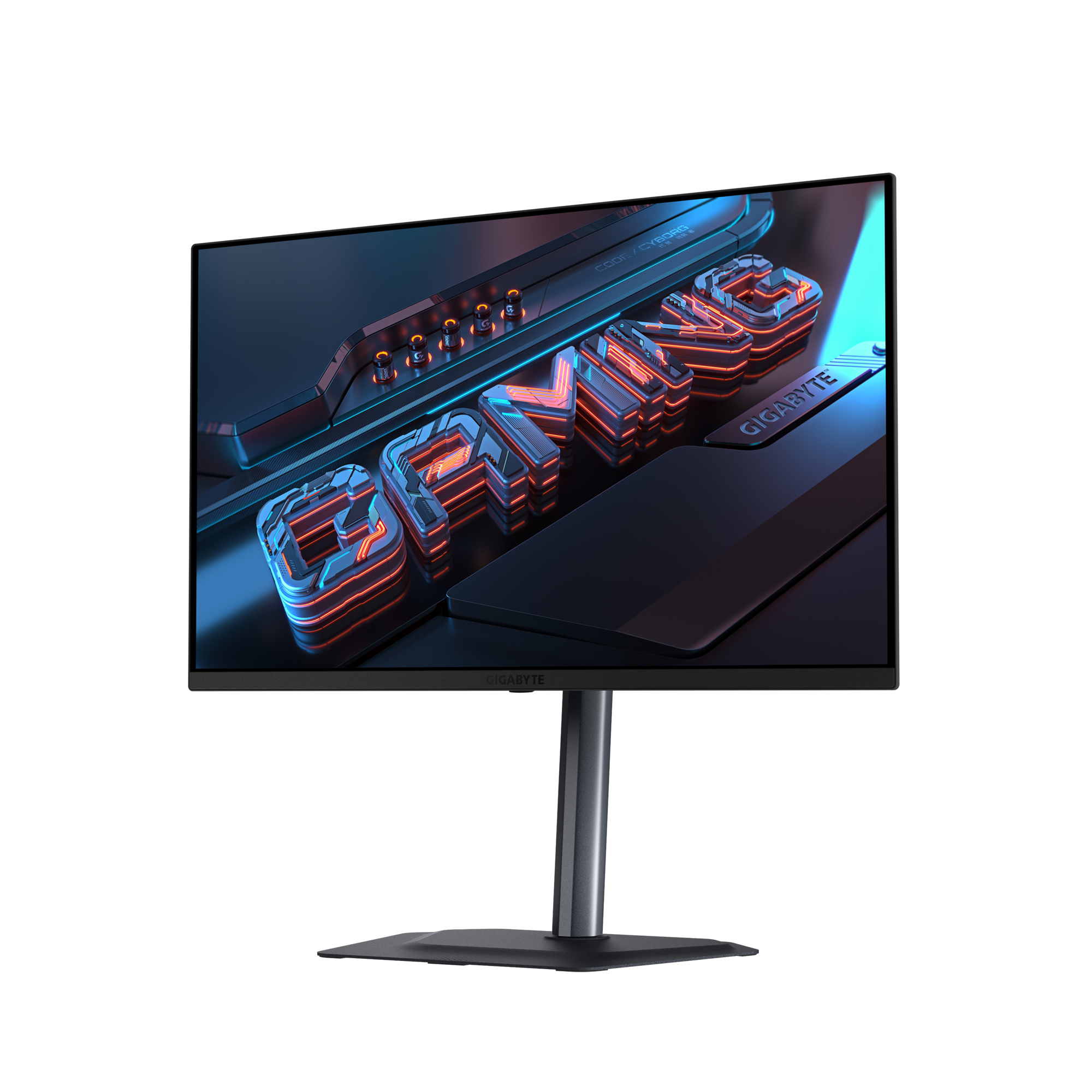 A large main feature product image of Gigabyte MO27U2 - 27" 4K 2160p 240Hz 0.03ms QD-OLED Gaming Monitor