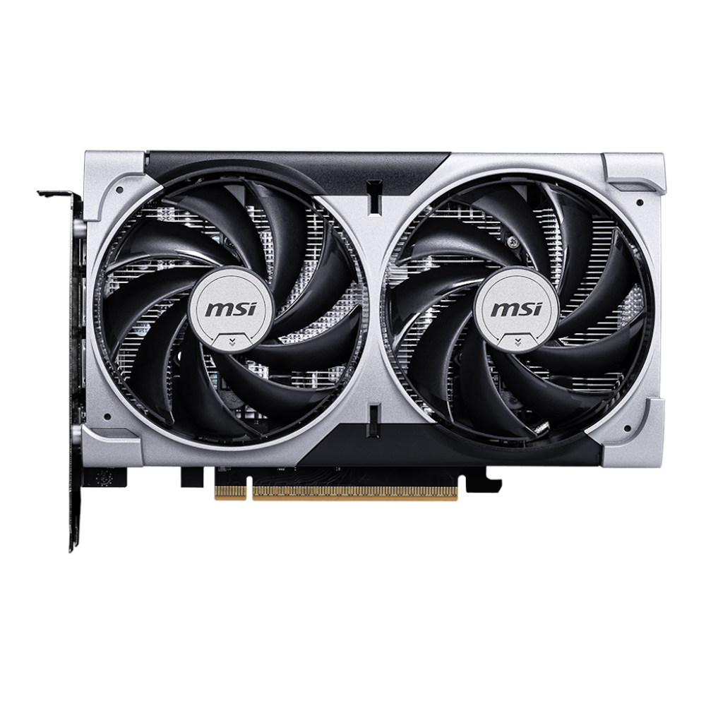 A large main feature product image of MSI GeForce RTX 5060 Ventus 2X OC 8GB GDDR7