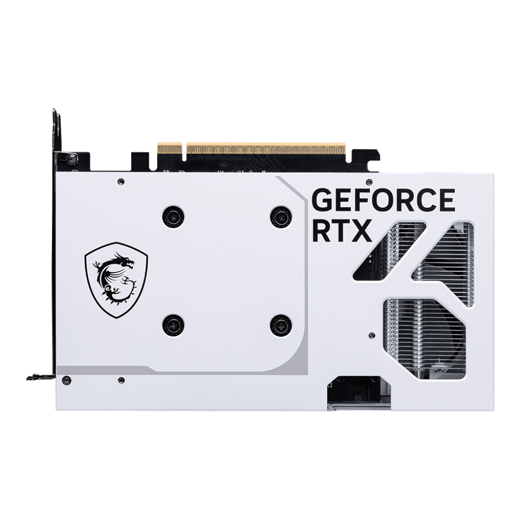 A large main feature product image of MSI GeForce RTX 5060 Ventus 2X OC 8GB GDDR7 - White