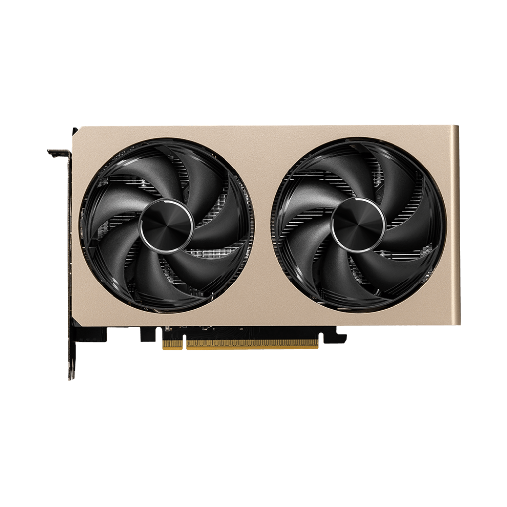 A large main feature product image of MSI GeForce RTX 5060 Inspire 2X OC 8GB GDDR7