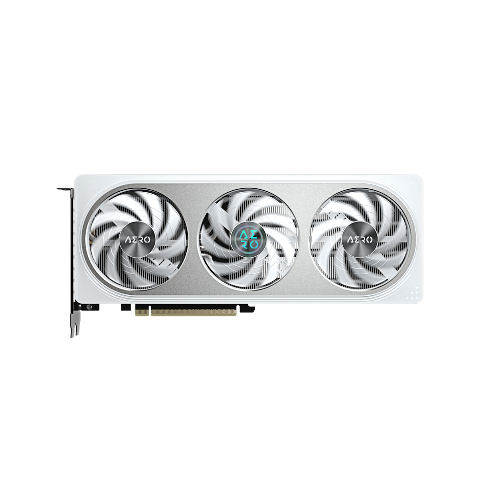 A large main feature product image of Gigabyte GeForce RTX 5060 Aero White OC 8GB GDDR7
