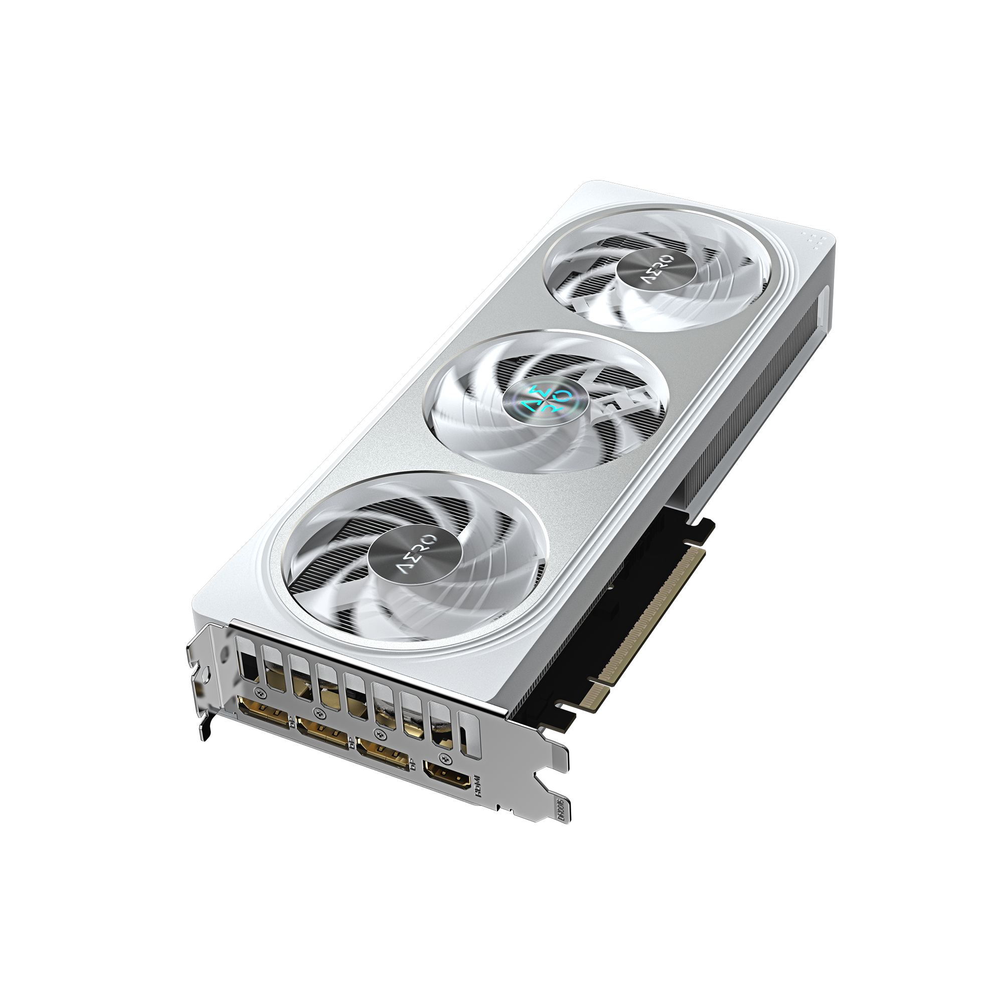 A large main feature product image of Gigabyte GeForce RTX 5060 Aero White OC 8GB GDDR7
