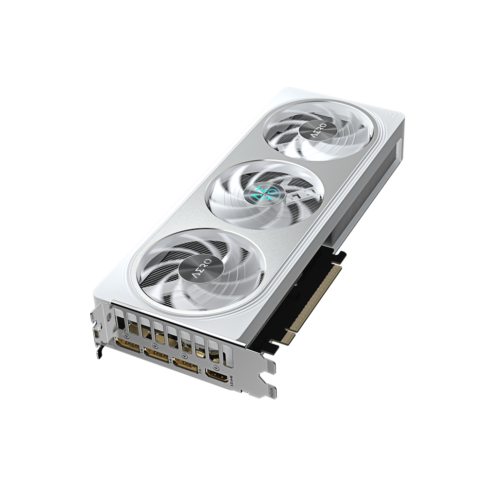 A large main feature product image of Gigabyte GeForce RTX 5060 Aero White OC 8GB GDDR7