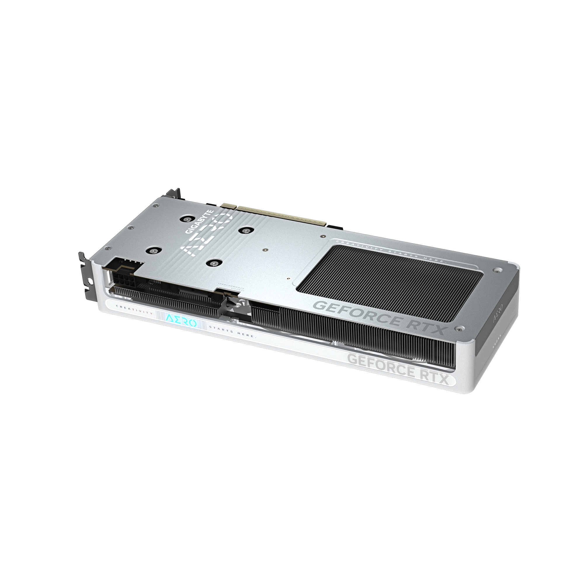 A large main feature product image of Gigabyte GeForce RTX 5060 Aero White OC 8GB GDDR7