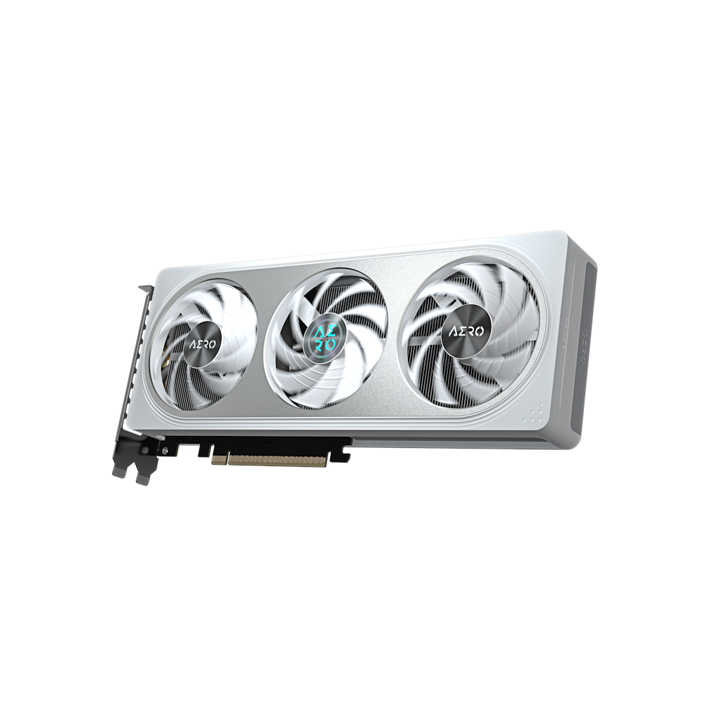 A large main feature product image of Gigabyte GeForce RTX 5060 Aero White OC 8GB GDDR7