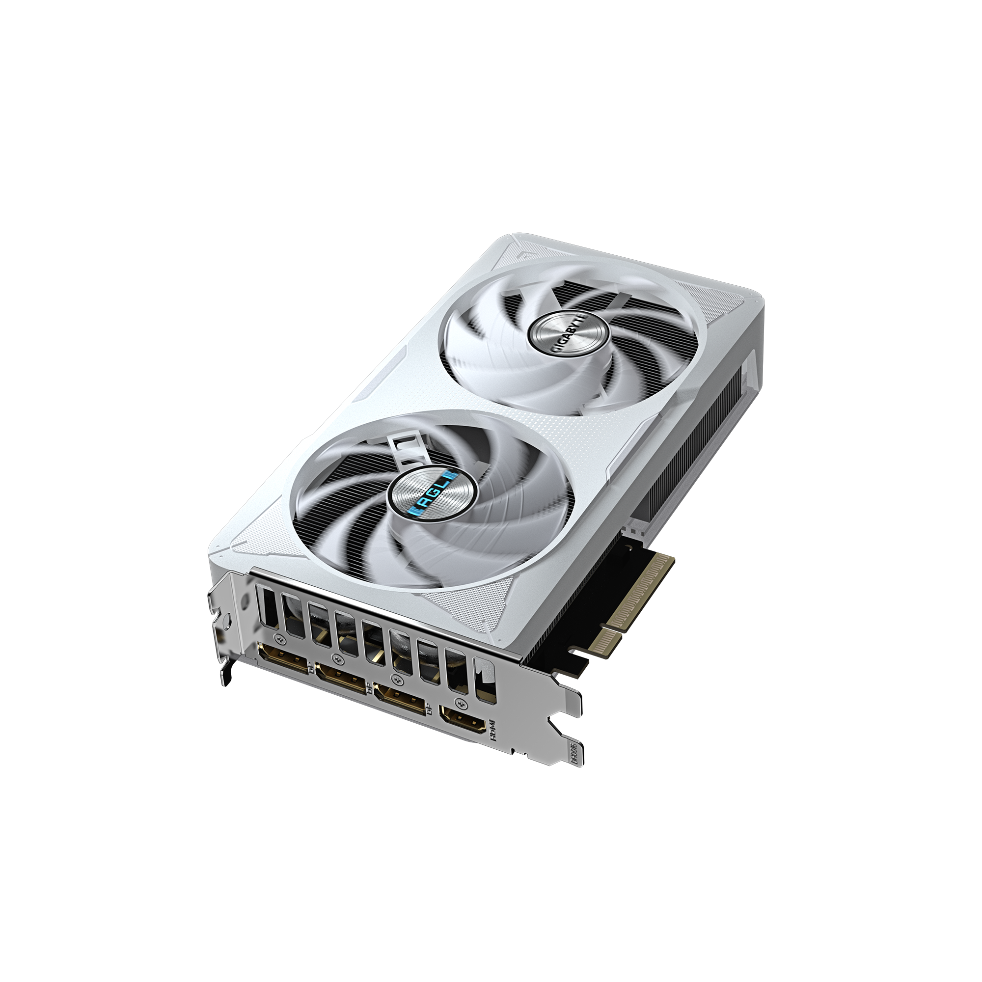 A large main feature product image of Gigabyte GeForce RTX 5060 Eagle OC Ice White 8GB GDDR7
