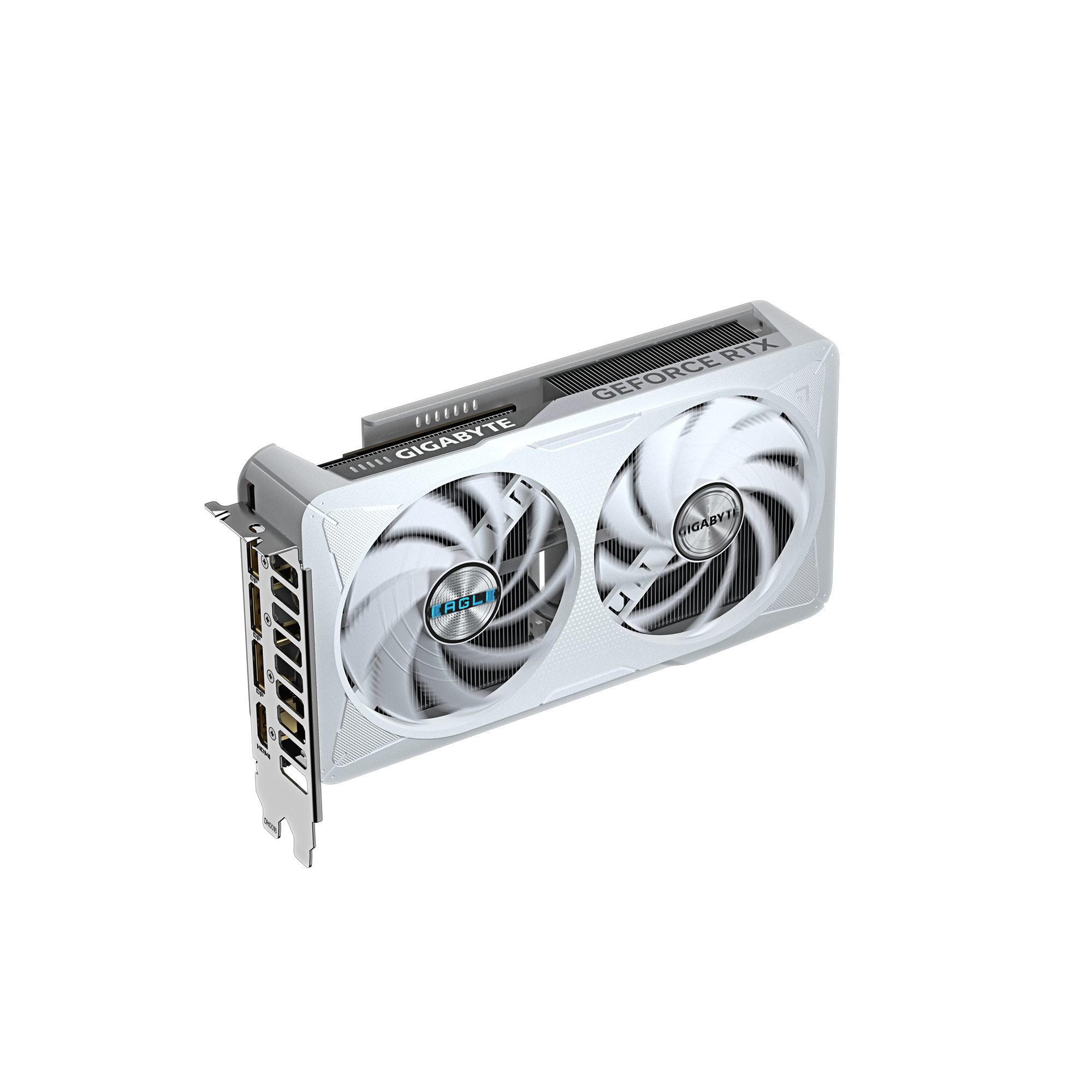A large main feature product image of Gigabyte GeForce RTX 5060 Eagle OC Ice White 8GB GDDR7