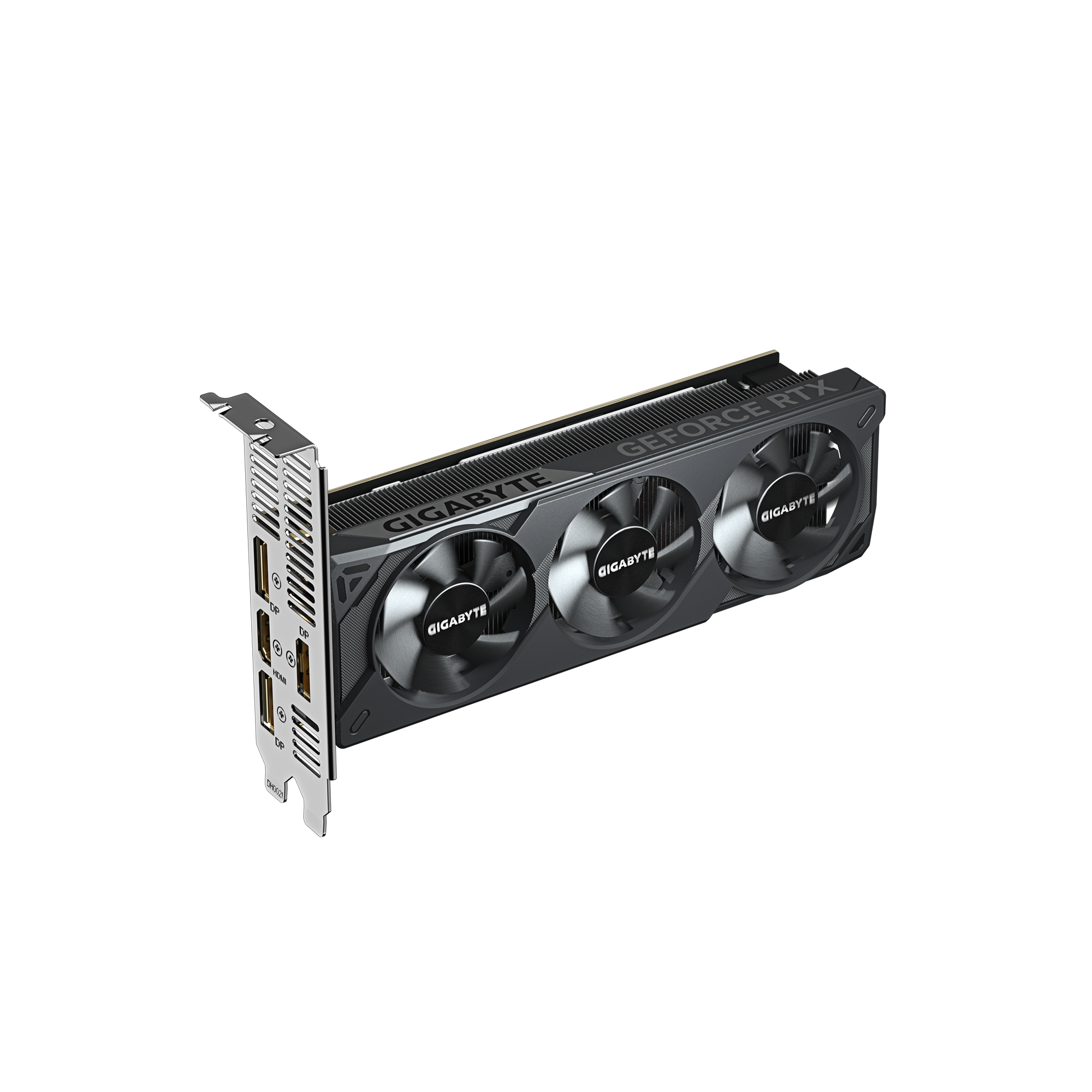 A large main feature product image of Gigabyte GeForce RTX 5060 OC Low Profile 8GB GDDR7