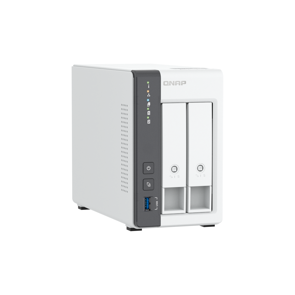 A large main feature product image of QNAP TS-216G 2-Bay NAS (2.0GHz Arm 4-Core, 4GB RAM, Dual 2.5GbE)