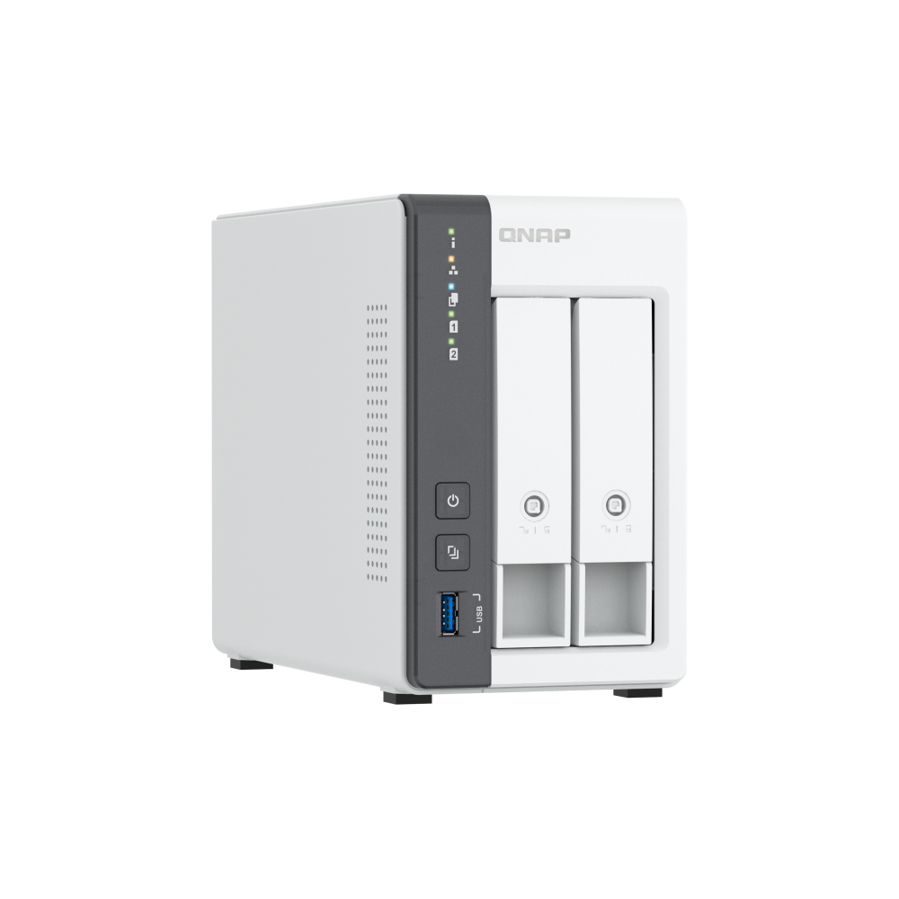A large main feature product image of QNAP TS-216G 2-Bay NAS (2.0GHz Arm 4-Core, 4GB RAM, Dual 2.5GbE)